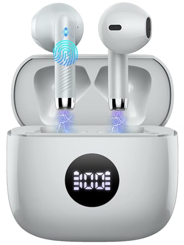 Wireless Earbuds, Bluetooth Headphones 5.4 HiFi Stereo, in Ear Earphones with ENC Noise Cancelling Mics, 40H Playback Bluetooth Earbuds with Mini Case, IP7 Waterproof Ear Buds with LED Display, USB C