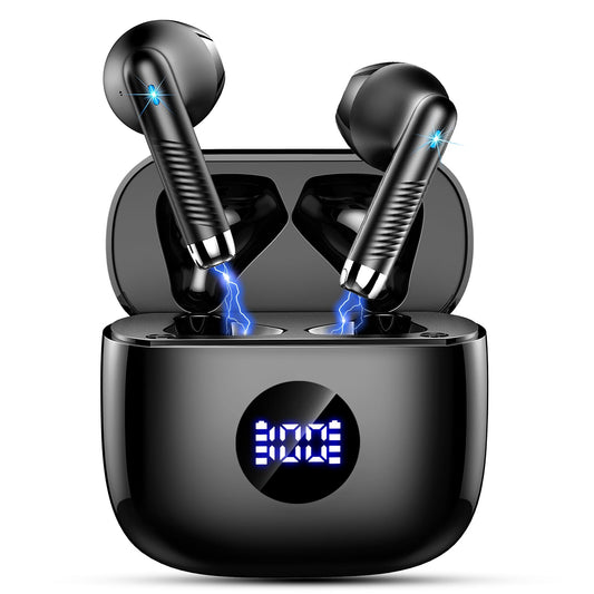 Wireless Earbuds, Bluetooth Headphones 5.4 HiFi Stereo, in Ear Earphones with ENC Noise Cancelling Mics, 40H Playback Bluetooth Earbuds with Mini Case, IP7 Waterproof Ear Buds with LED Display, USB C